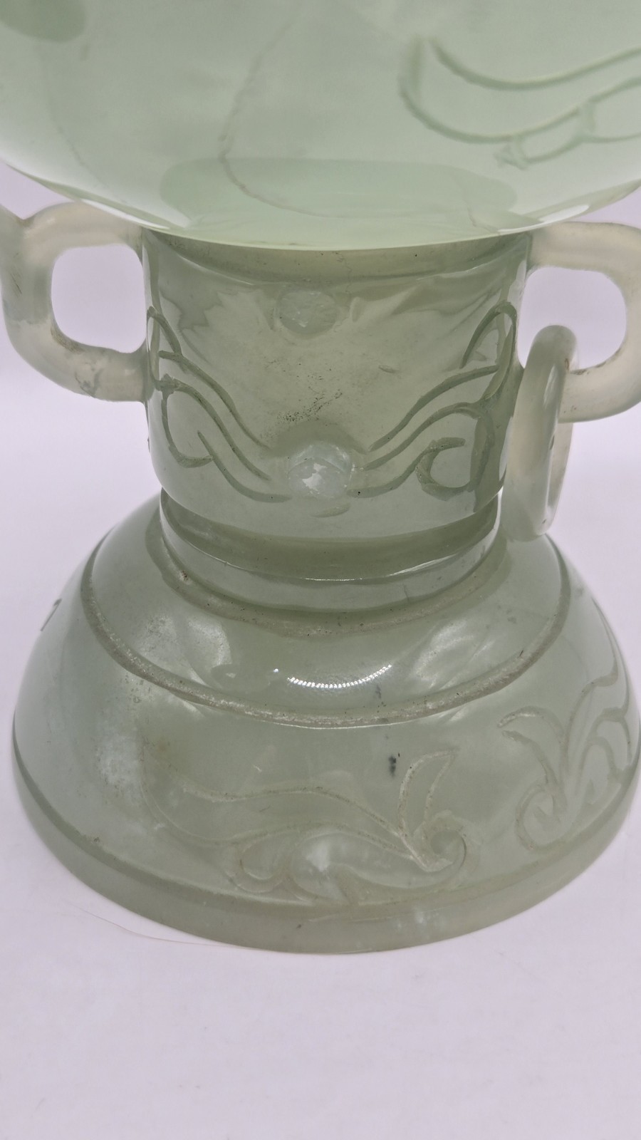 Vintage Chinese Jade Carved Foo Dog Incense Burner 8" x 7.5" READ FOR FAULTS