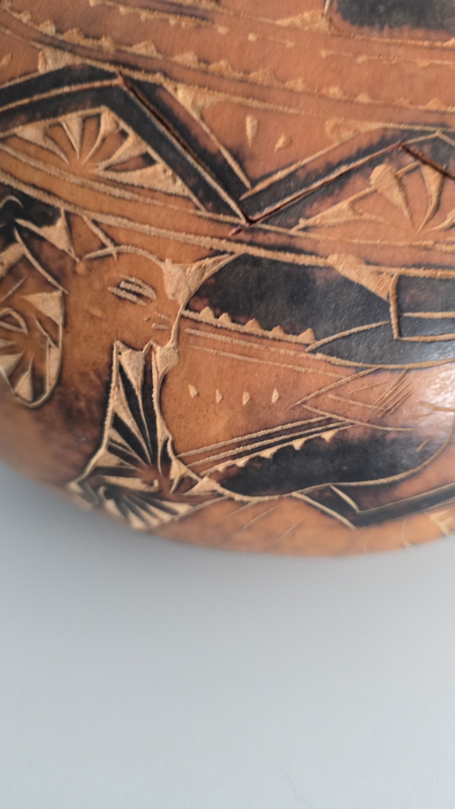 Vintage Handcarved PERUVIAN Peru Folk Art RETABLO Diorama Gourd Nativity Set