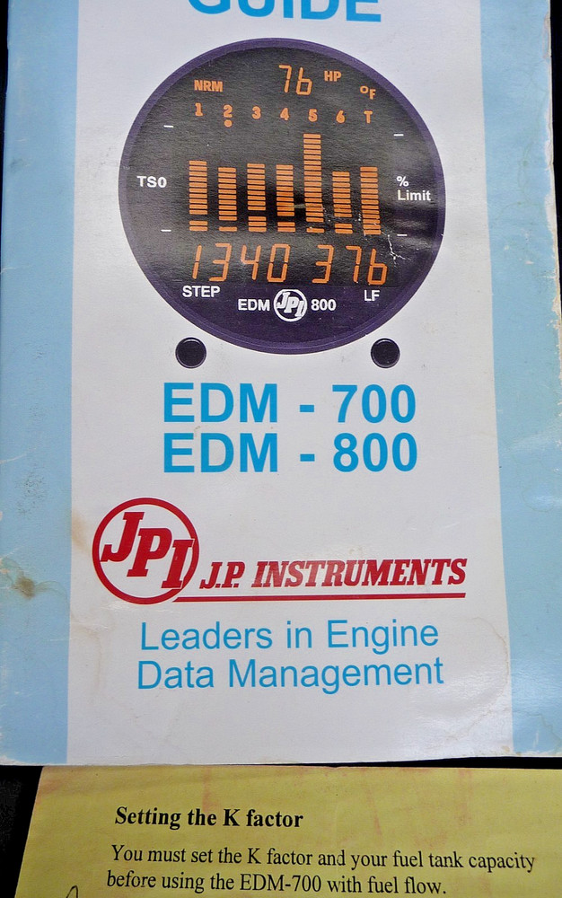 J.P. Instruments EDM-700 EDM-800 JPI Engine Data Management 1999 Pilot's Guide