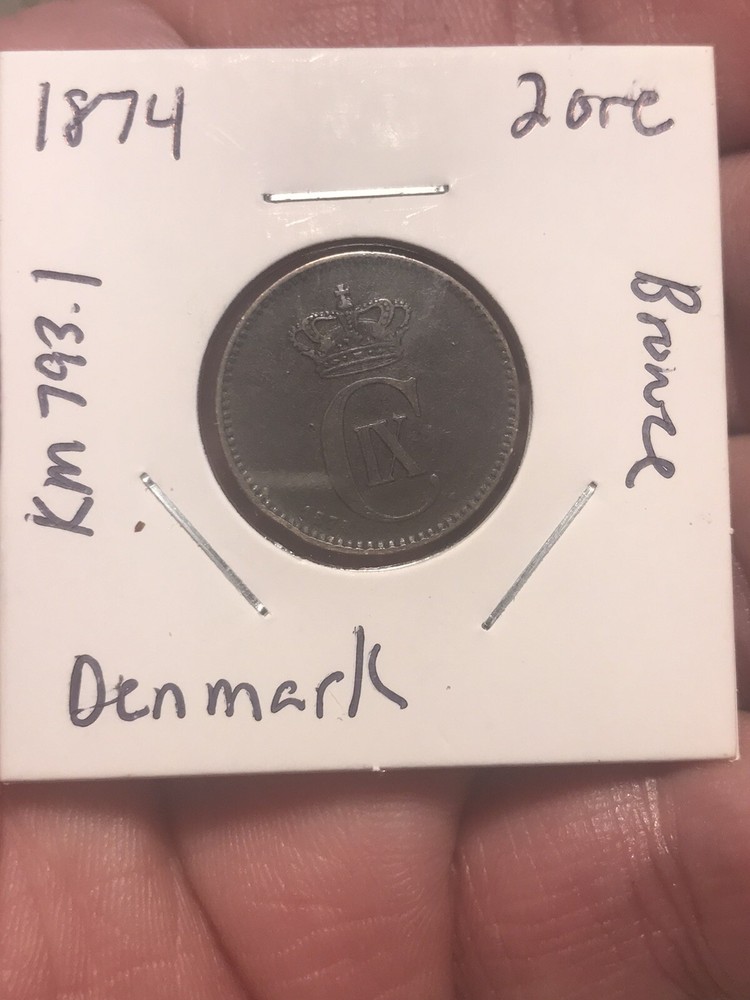 1874 Denmark 2 Ore KM # 793.1