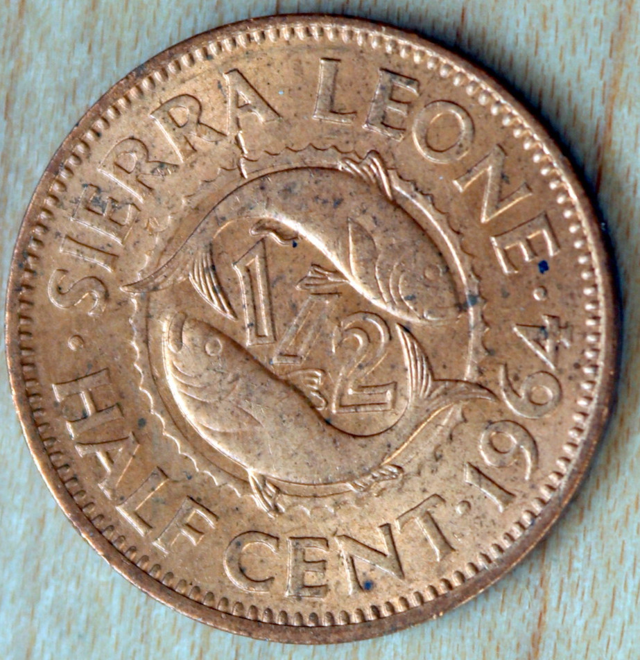 1964 Sierra Leone 1/2 Cent Unc.