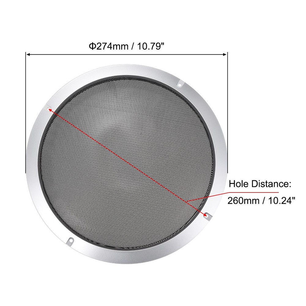10" Speaker Grill Mesh Decorative Circle Woofer Guard Protector Cover Silver
