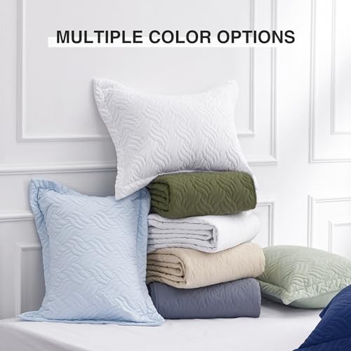 King Size Quilt Bedding Set Olive King (106"x96") Wave Pattern Olive Green