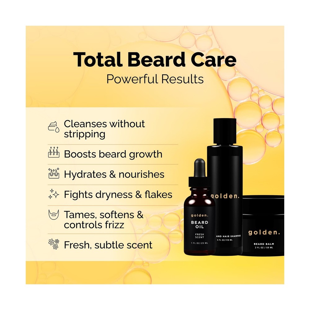 Golden Grooming Co. Everyday Beard Bundle – Complete Beard Care... FAST US