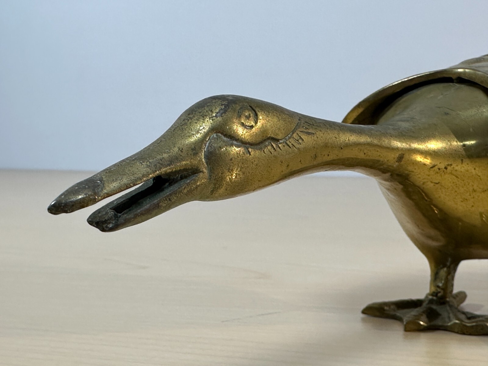 Brass Goose Duck Trinket Dish, Removable Wings, Boyd Jewelers RARE