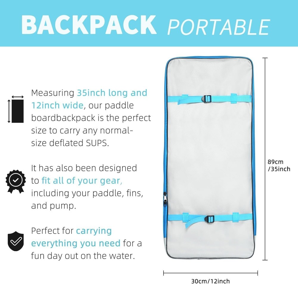 Versatile Inflatable Paddleboard Backpack - Easy Transport for All Adventures