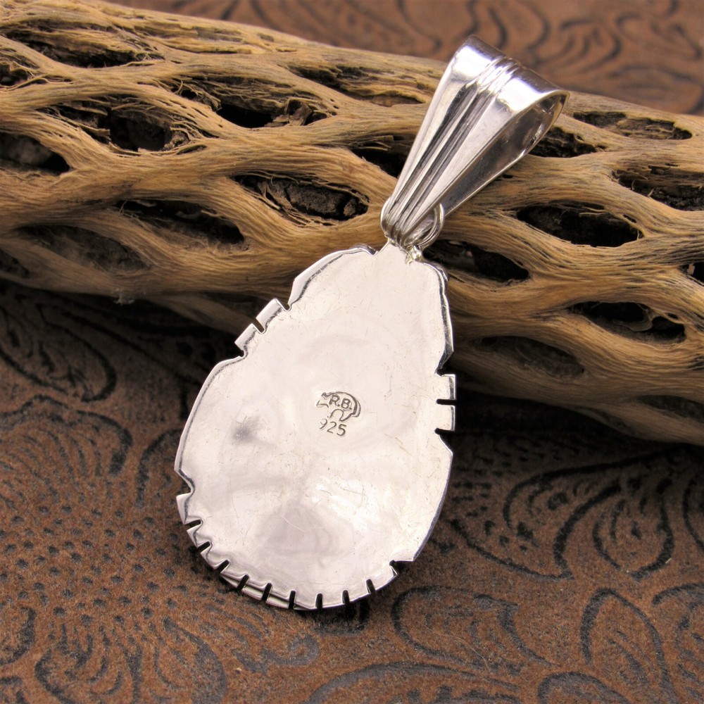 *Green Turquoise Sterling Silver Pendant