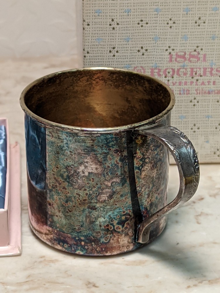 Rogers 1881 Silverplate Infant Baby Cup Original Box No Engraved
