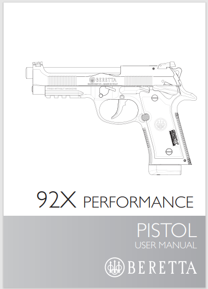beretta 92x pistol manual