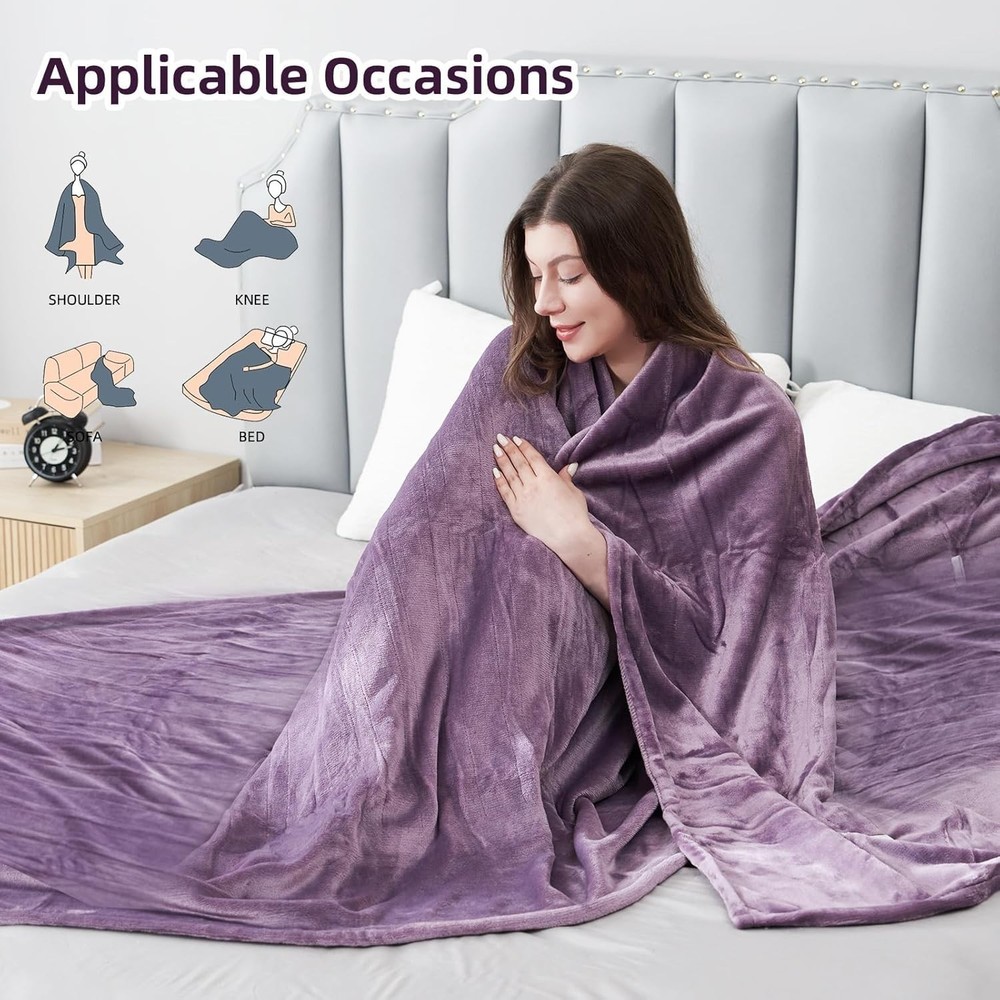 Electric Heated Blanket Full Size 72"x84",Fast Heating Throw Soft Microplush Bed