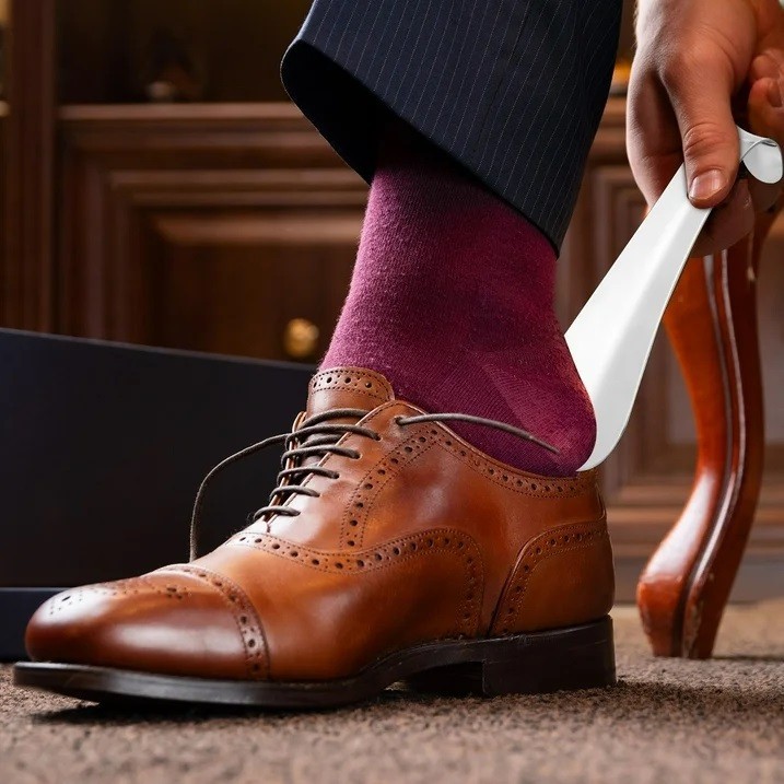 Extra Long Handle Shoe Horn Stainless Steel Handled Metal Shoehorn Horns New