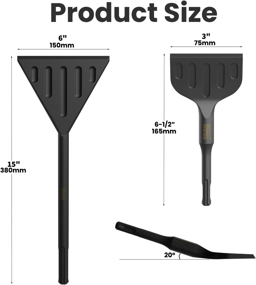 CSOOM SDS Max Chisel, 6 Inch by 15 Inch Tile Removal Scraping Chisel for Floo...