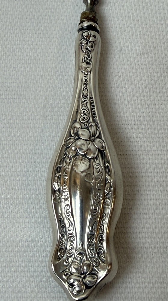 Antique Sterling Silver Handled Button Hook, Victorian