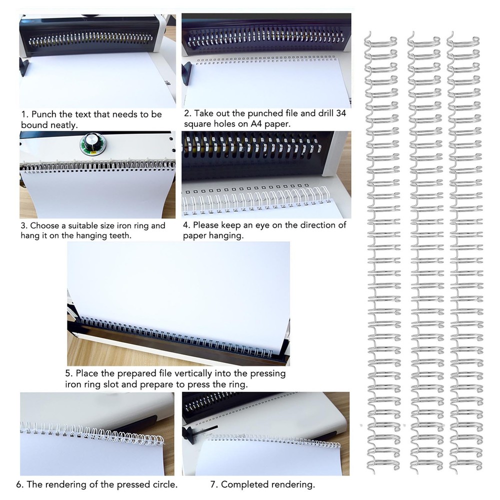 34 Loop Double Loop Wire Binding Spine For 100 Sheets A4 Reports