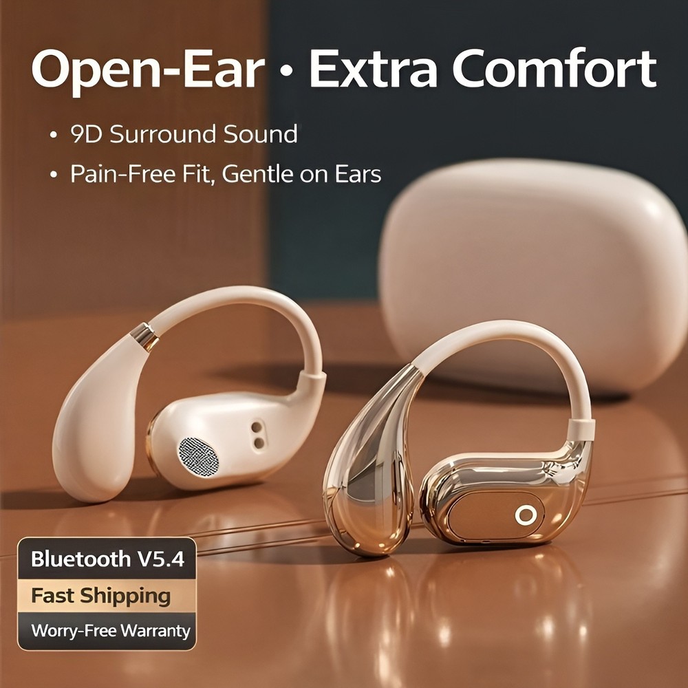 Open Ear Bluetooth Wireless Earbuds Ear Hook Noise Reduction Headphones