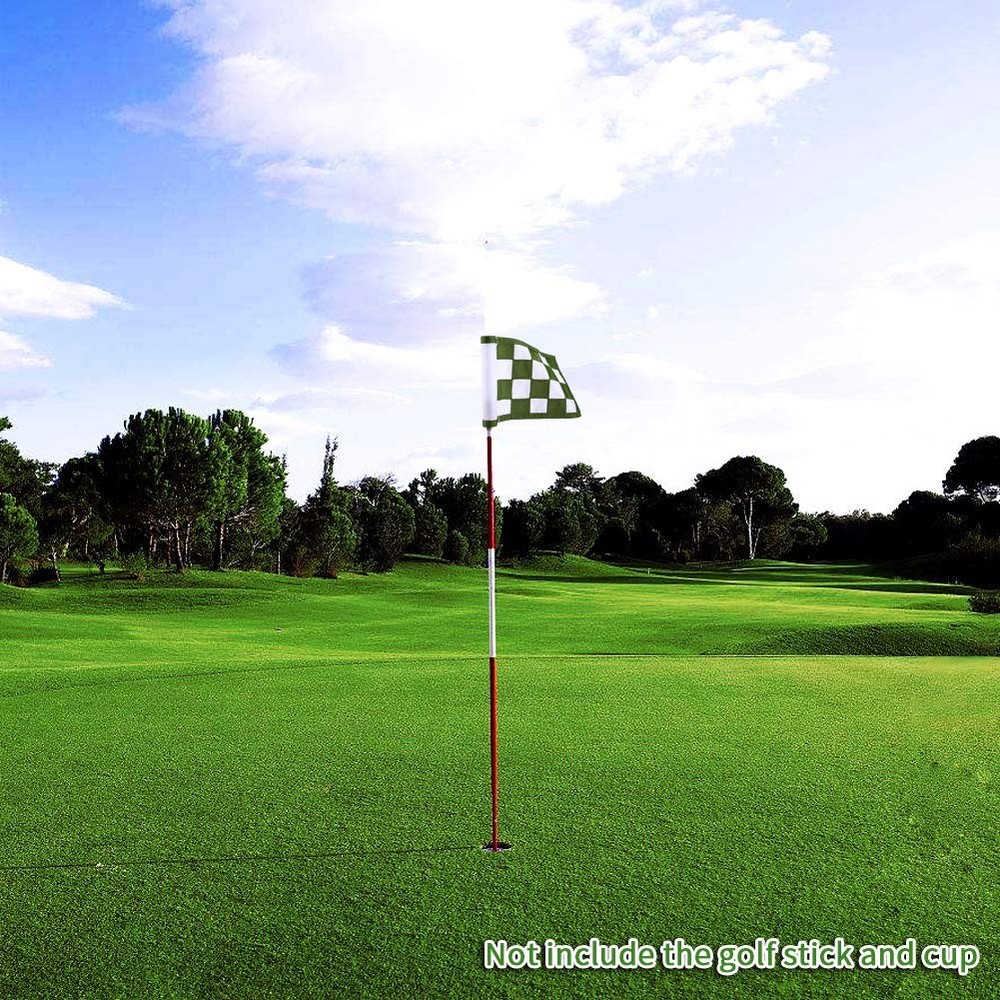 Nylon Golf Putting Green Flags - Solid & Checkered, Indoor/Outdoor, Portable