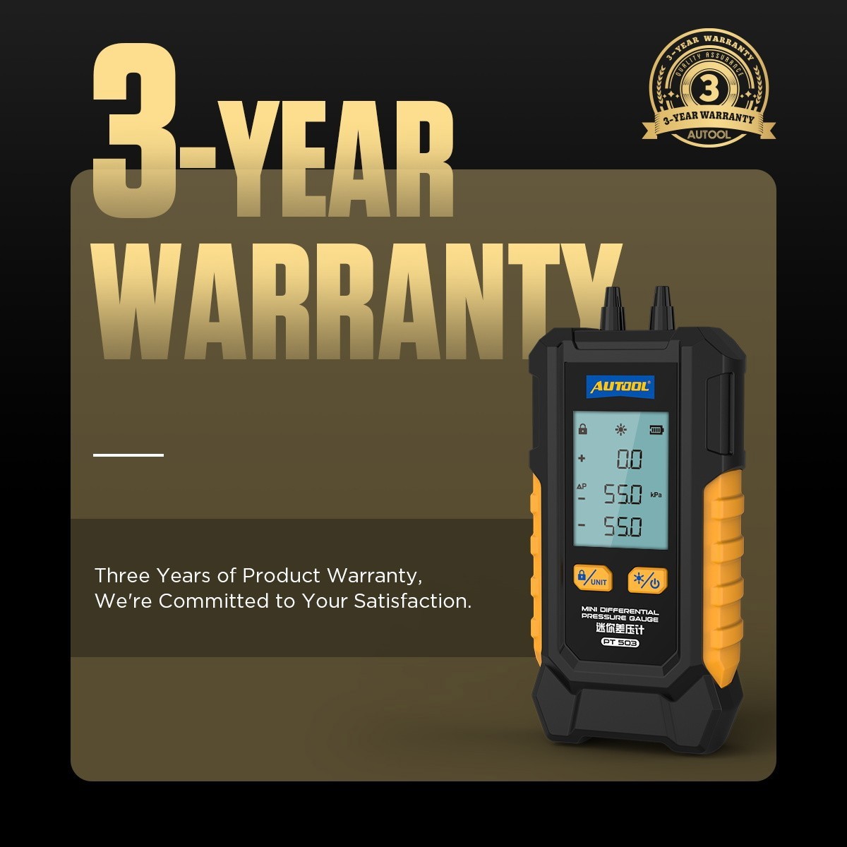 Digital Manometer Portable Differential Gauge Vacuum Pressure Leak Detection