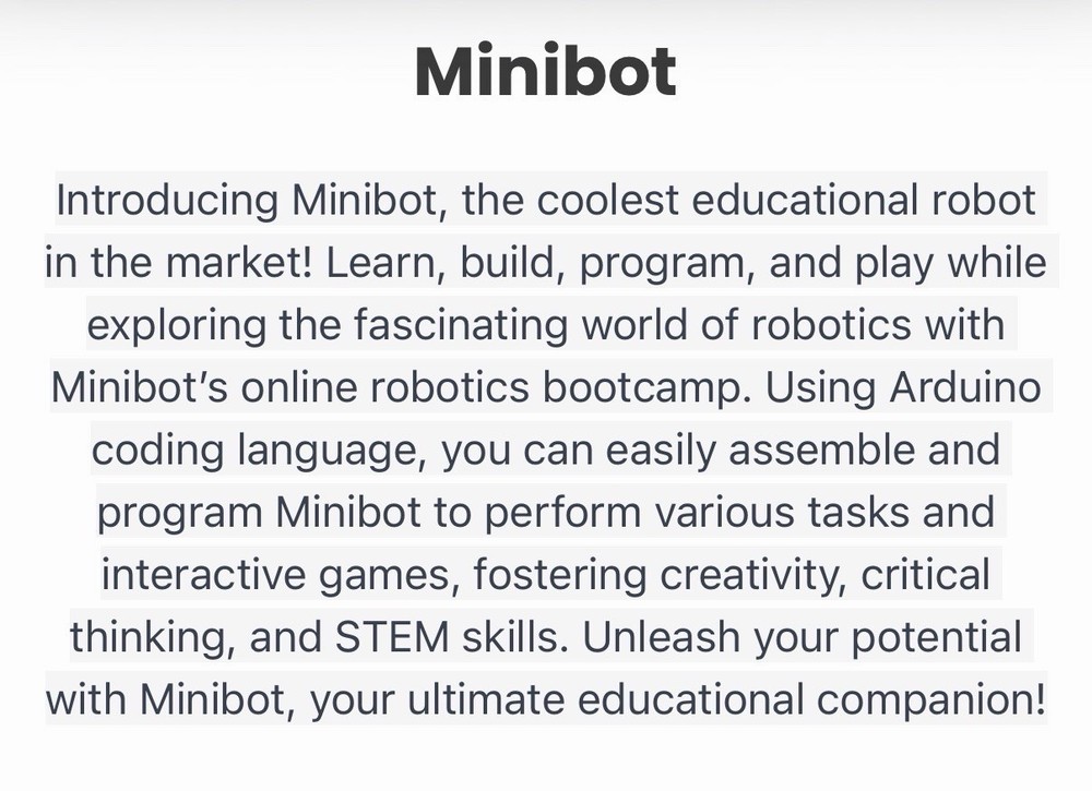 Hadronrobo Labs miniBot Build, Program, Learn, Code Educational Robot (Q4)