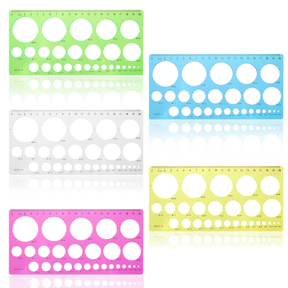 Template Plastic Circle Stencil Multi-Function for Office School Drawing Supply