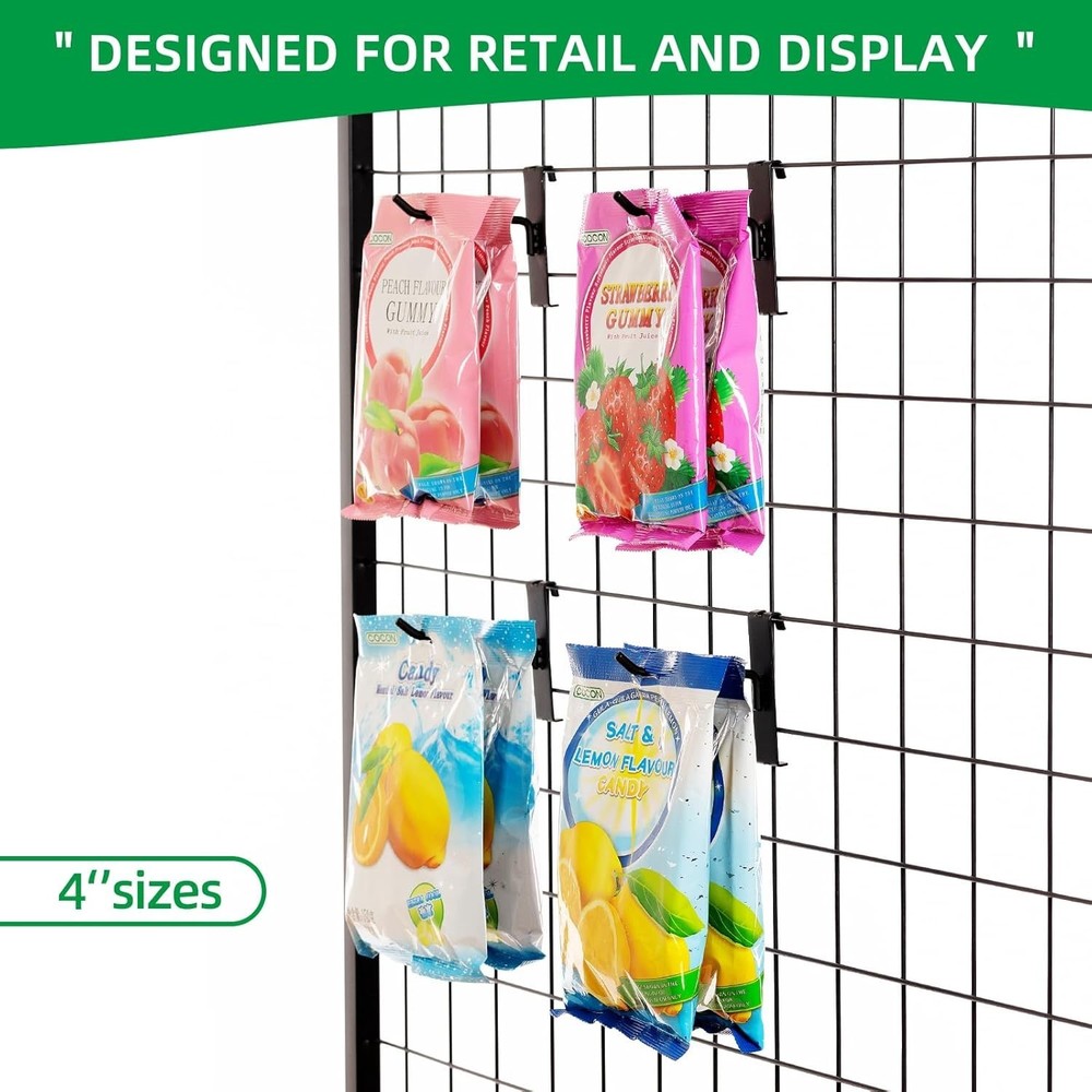 4 Inch Gridwall Hooks Grid Panel Hanging Hooks Retail Home & Workspace