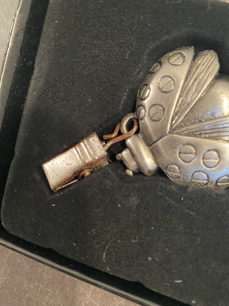 VINTAGE PEWTER TABLECLOTH LADYBUG WEIGHTS