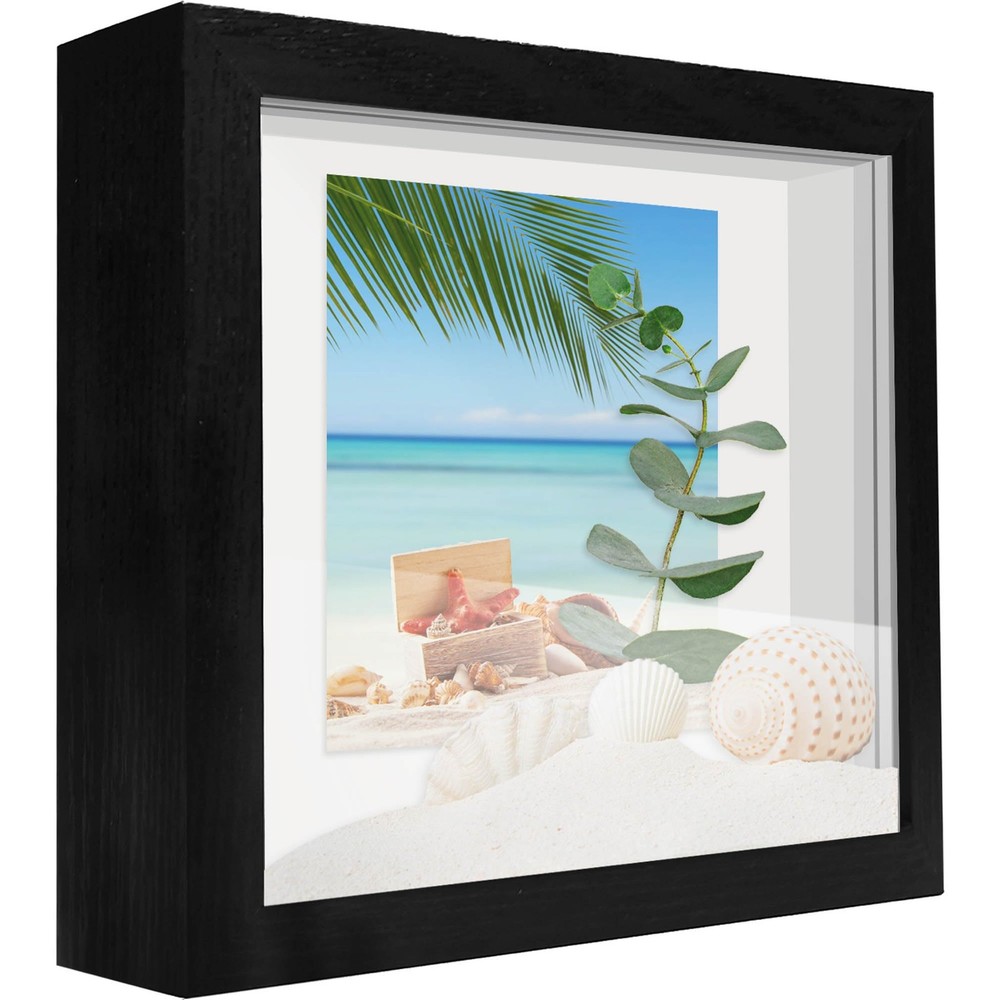 5x5 Small Shadow Box Frame Wood Display Case for Memorabilia