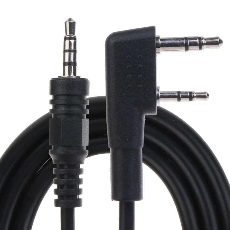 2 Pin K-Type Headset Connector Plug to 3.5mm Speaker Audio Conversion Cable