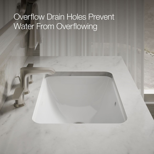 KOHLER Caxton Vitreous China 20.25-in Undermount Rectangular Transitional White