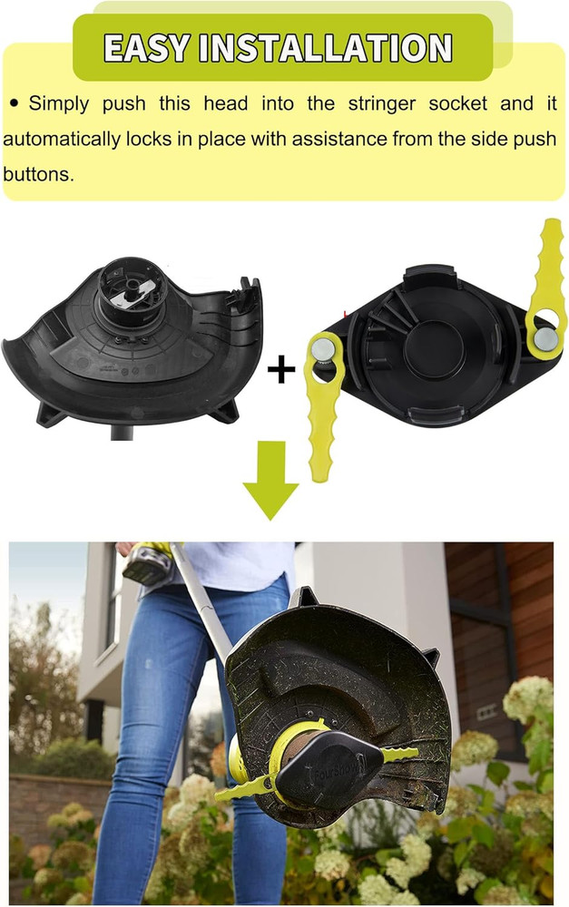 【Quickload】 Bladed Trimmer Head Compatible with Ryobi String Trimmer 18V 24V Hyb