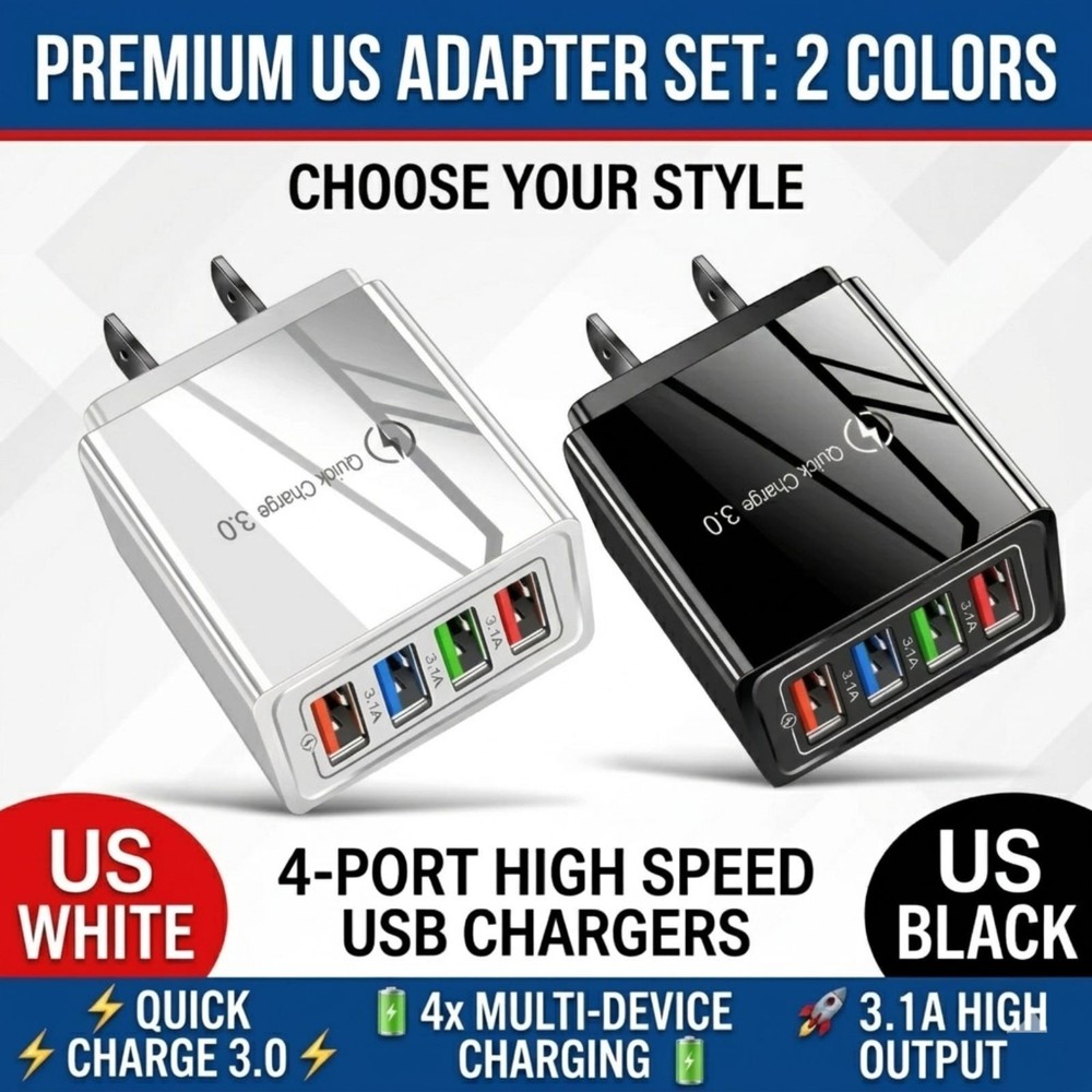 Hyper Charge Pro Charger – 4-Port Quick Charge for Android iPhone Fast Charging