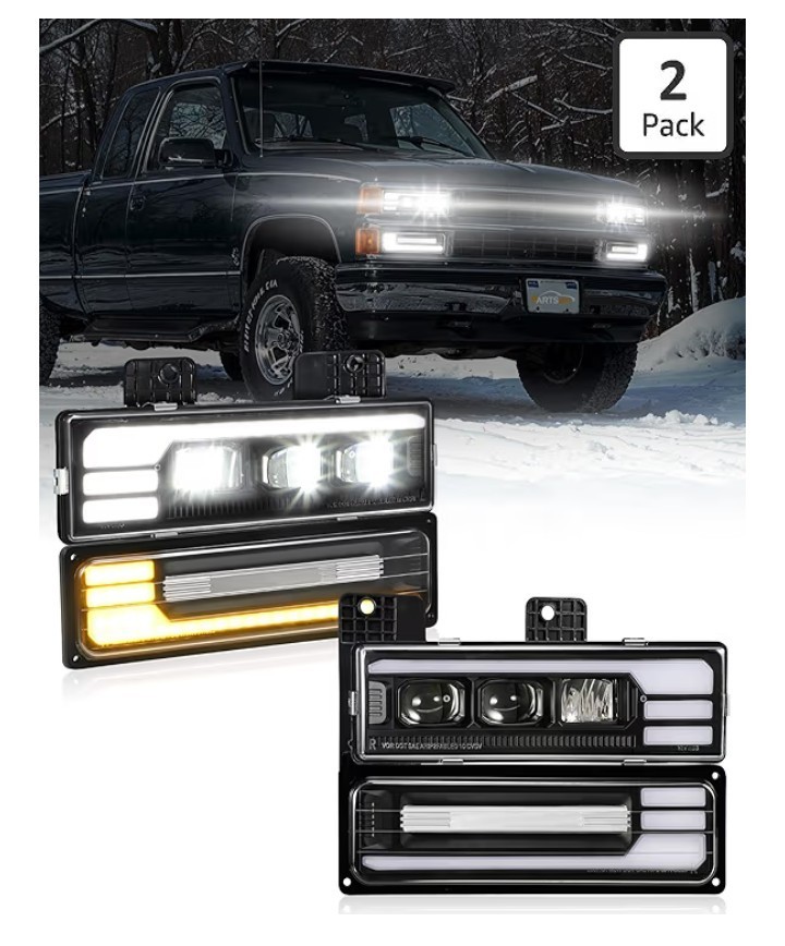 PARTSam LED Headlights Assembly DOT Approved with Start Animation DRL Sequent...