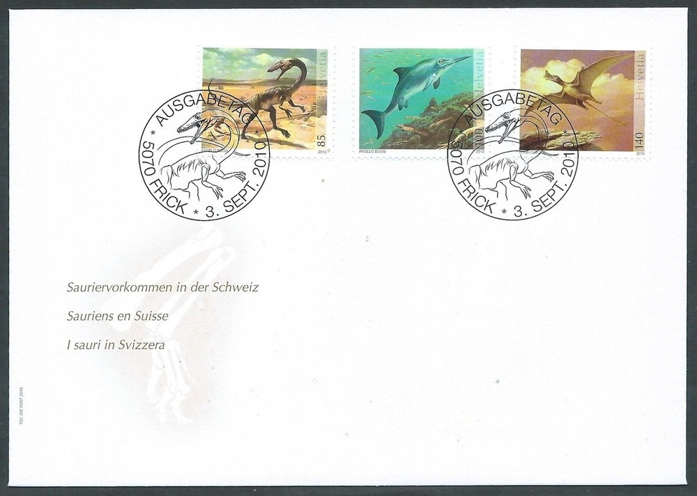 2010 SWITZERLAND FDC DINOSAURS - BZ