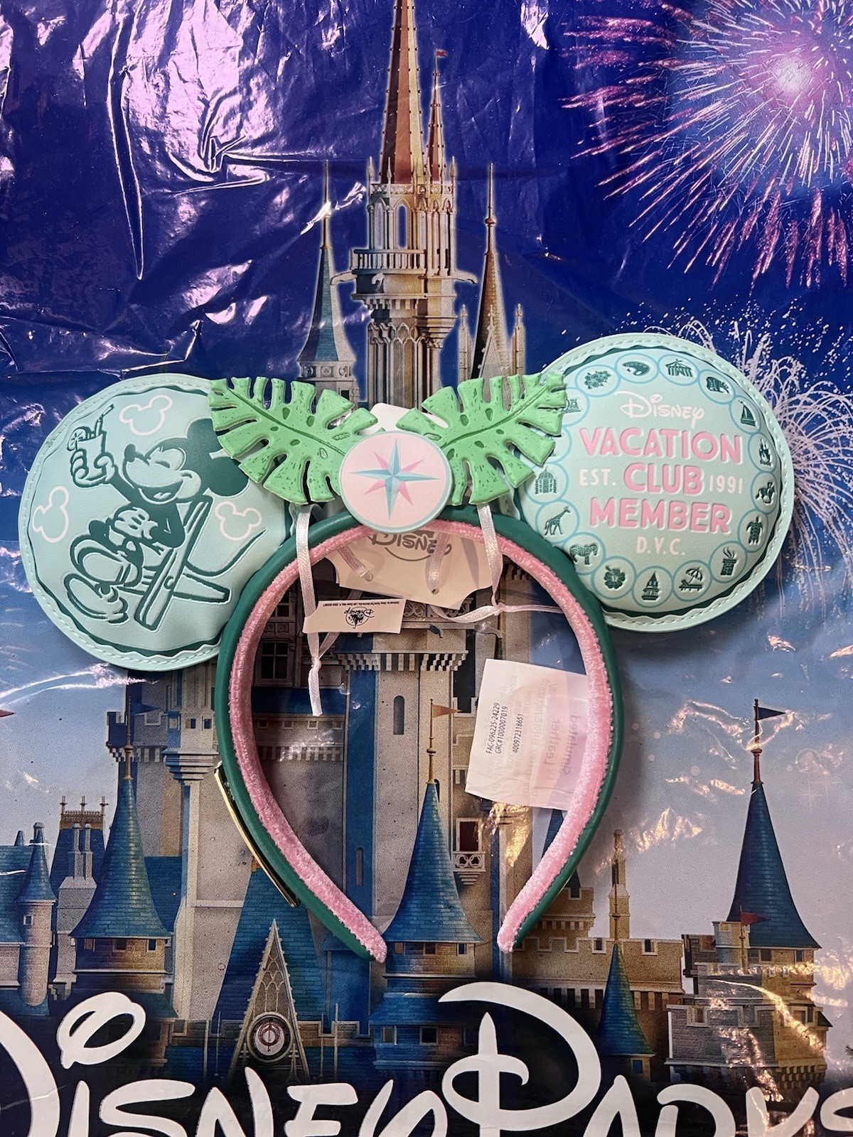 Disney Parks Resort DVC X Loungefly Vacation Club Pink/Green Ears New