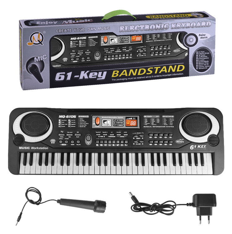 61 Keys Music Electronic Keyboard Electric Piano with Mic & Adapter Kid Gift