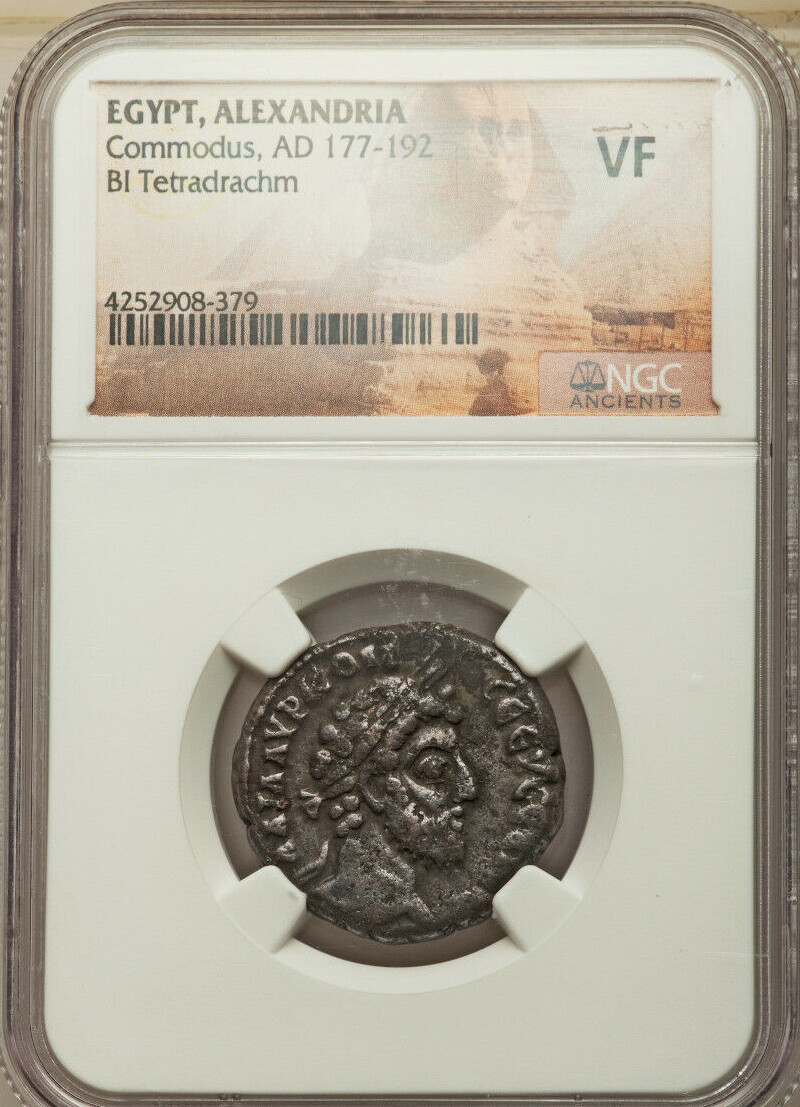 191 NGC VF Commodus Roman Alexandria Egypt Tetradrachm Athena R3 (21092005C)