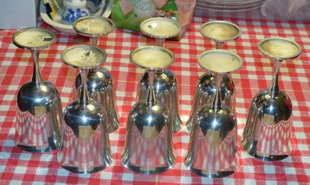 Vintage Salem Silverplated Water Goblets. 6.3/4" Tall, Mid Centruy, Made in USA