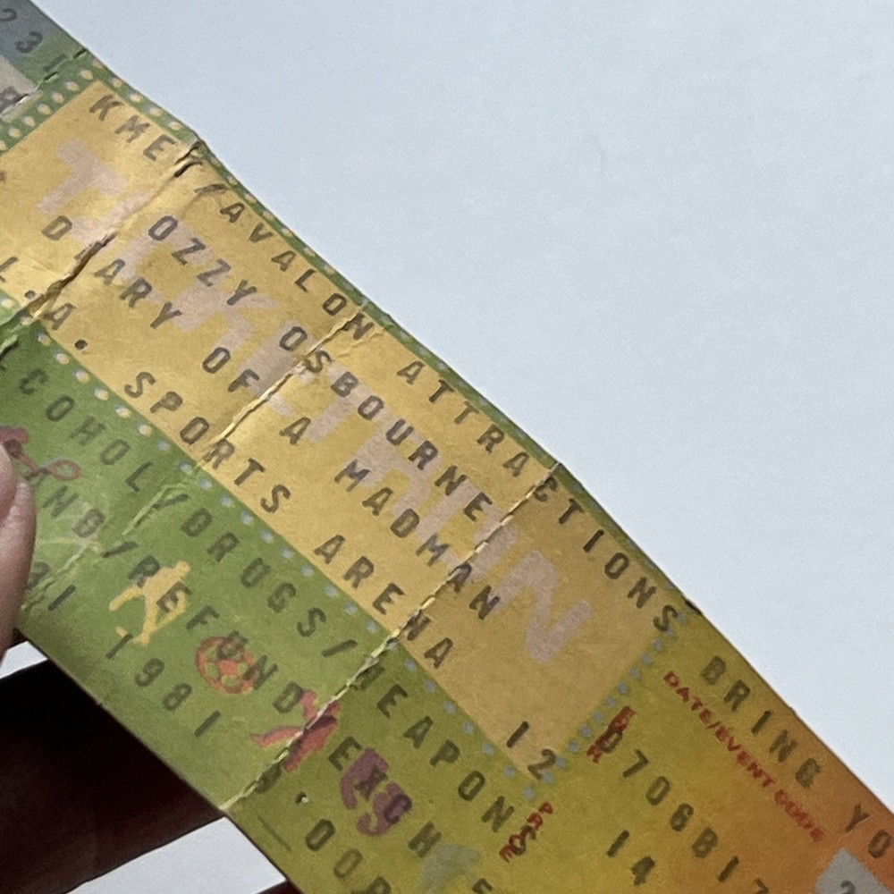 Ozzy Osbourne New Years 1981 Concert Ticket LA Sports Arena