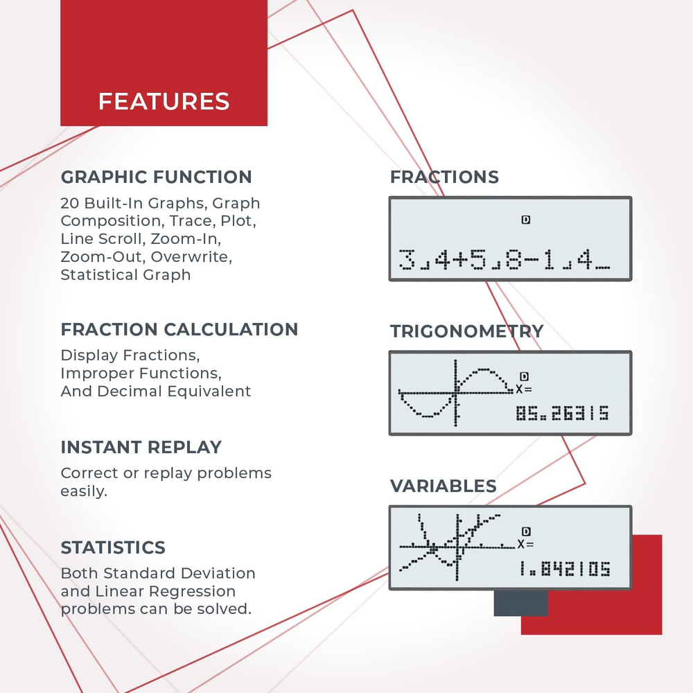 Scientific Calculator with Graphic Functions - Multiple Modes with Intuitive Int