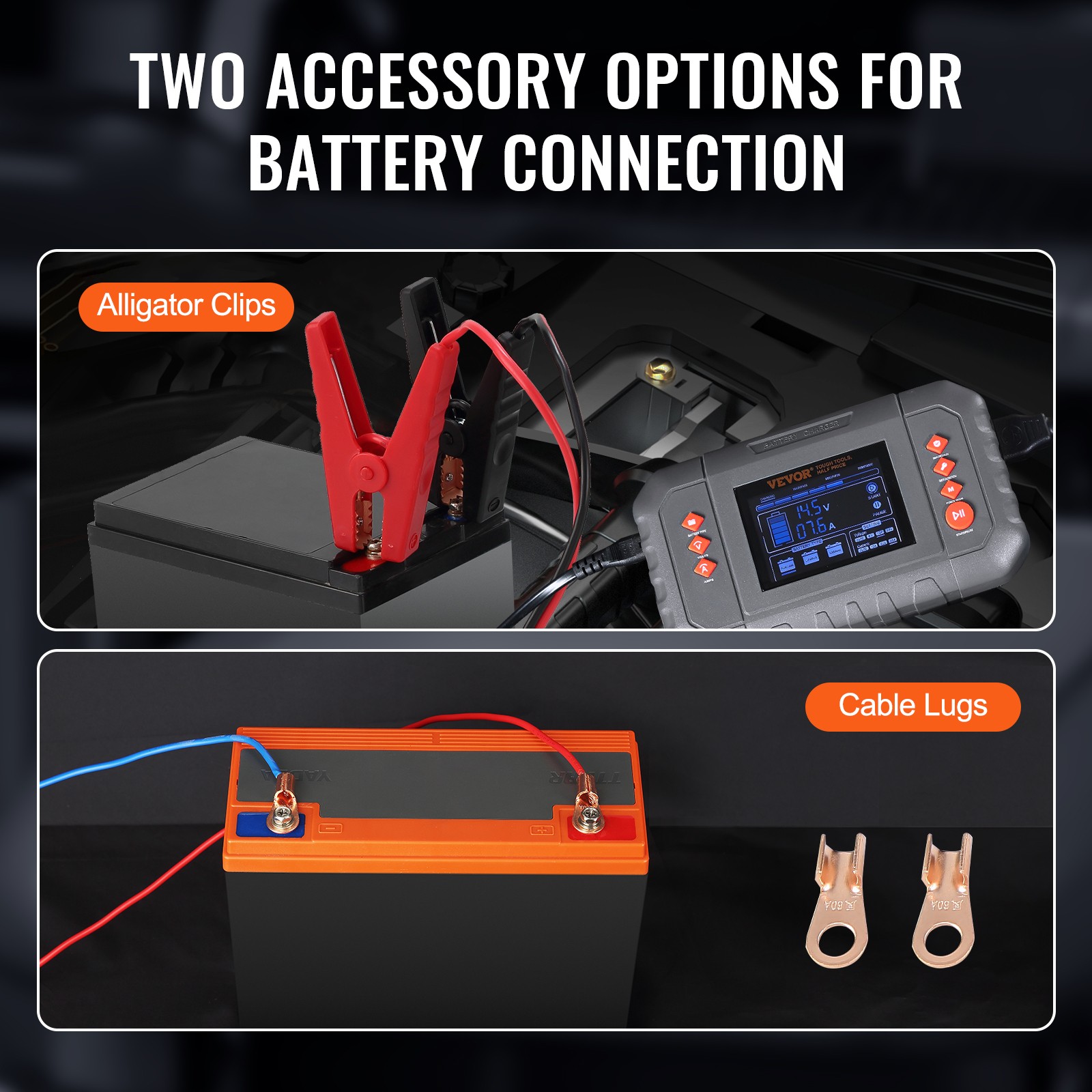 VEVOR Smart Battery Charger 35A Lithium LiFePO4 Lead-Acid Car Battery Charger