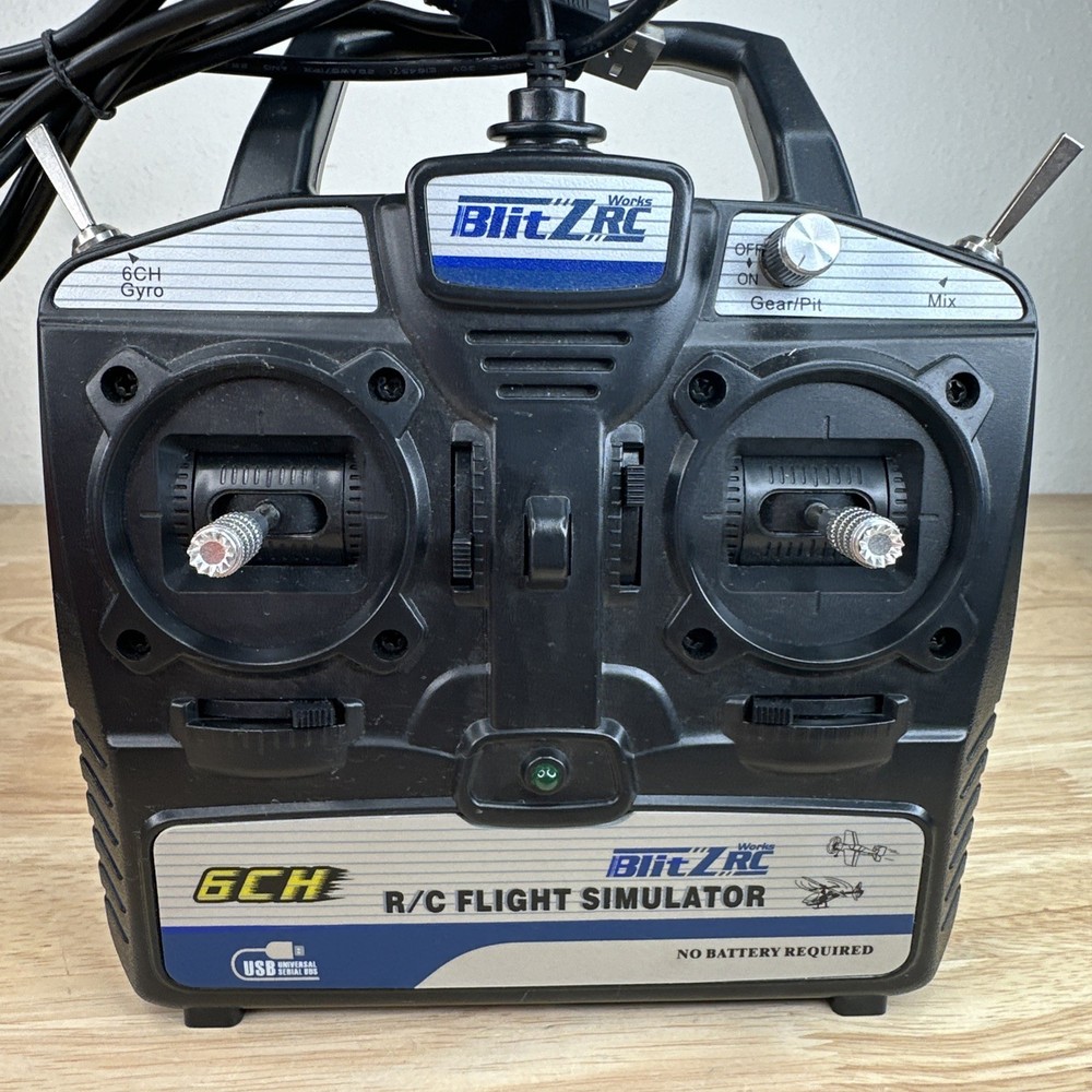 Blitz RC R/C Flight Simulator USB No Battery Required Tested Working