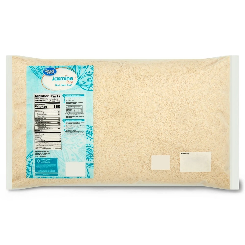 Great Value Jasmine Rice, 20 lb, 3 pack