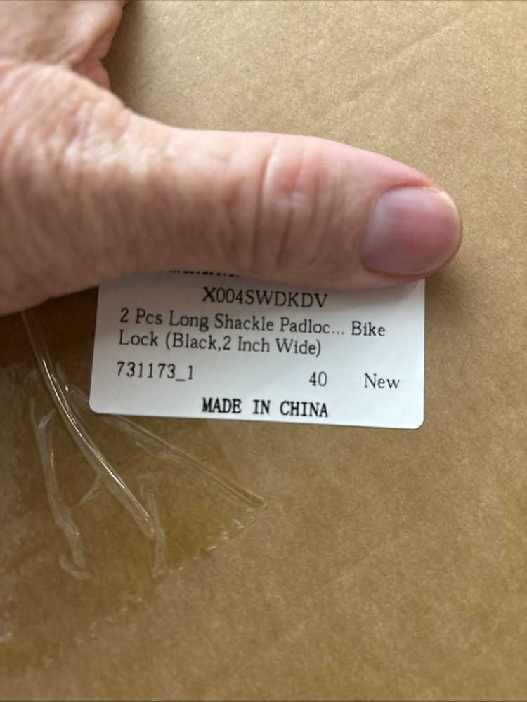 2 Pcs Long Shackle Padlock with Key Solid Metal Removable Adjustable Length.