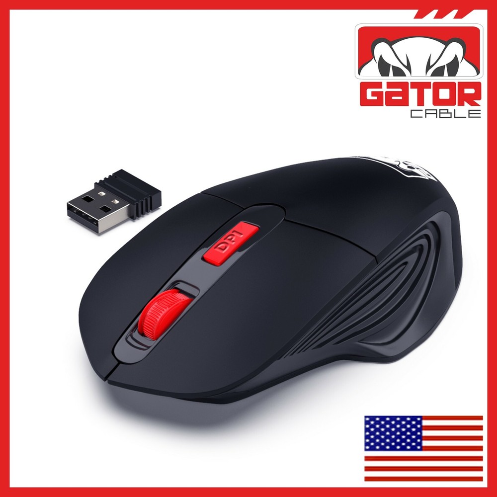 Wireless Optical Mouse Ergonomic USB Receiver 2.4GHz for Laptop PC Computer Mac