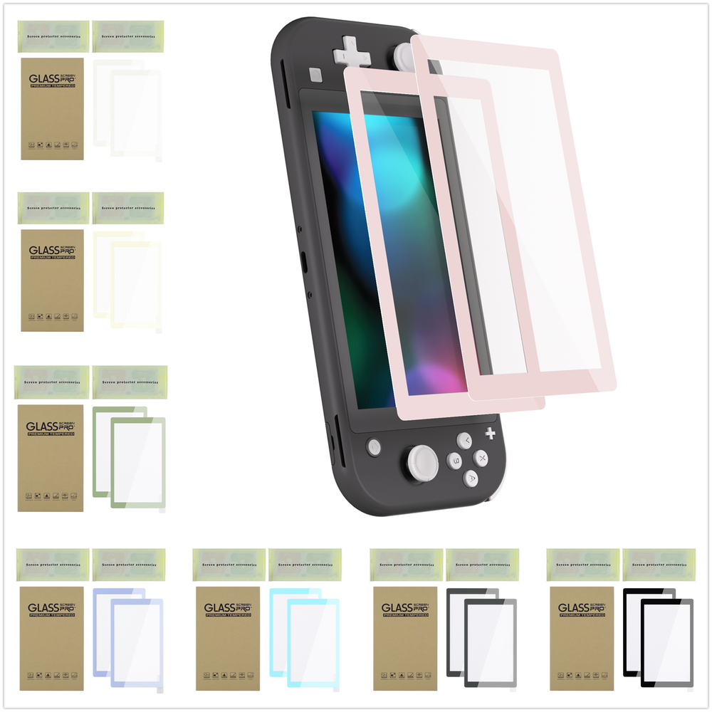 Color Border Tempered Glass Screen Protector for Nintendo Switch Lite - 2 Pack