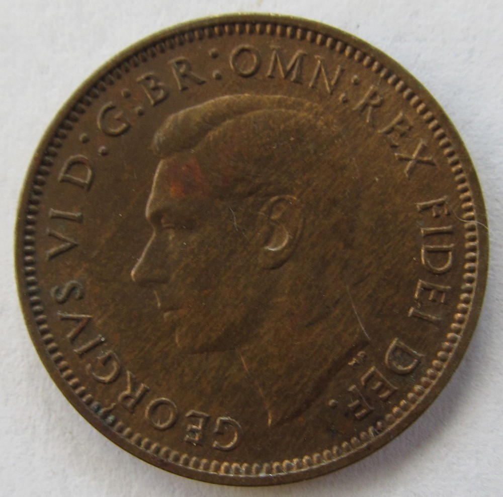 1949 Farthing, George VI, KM #867