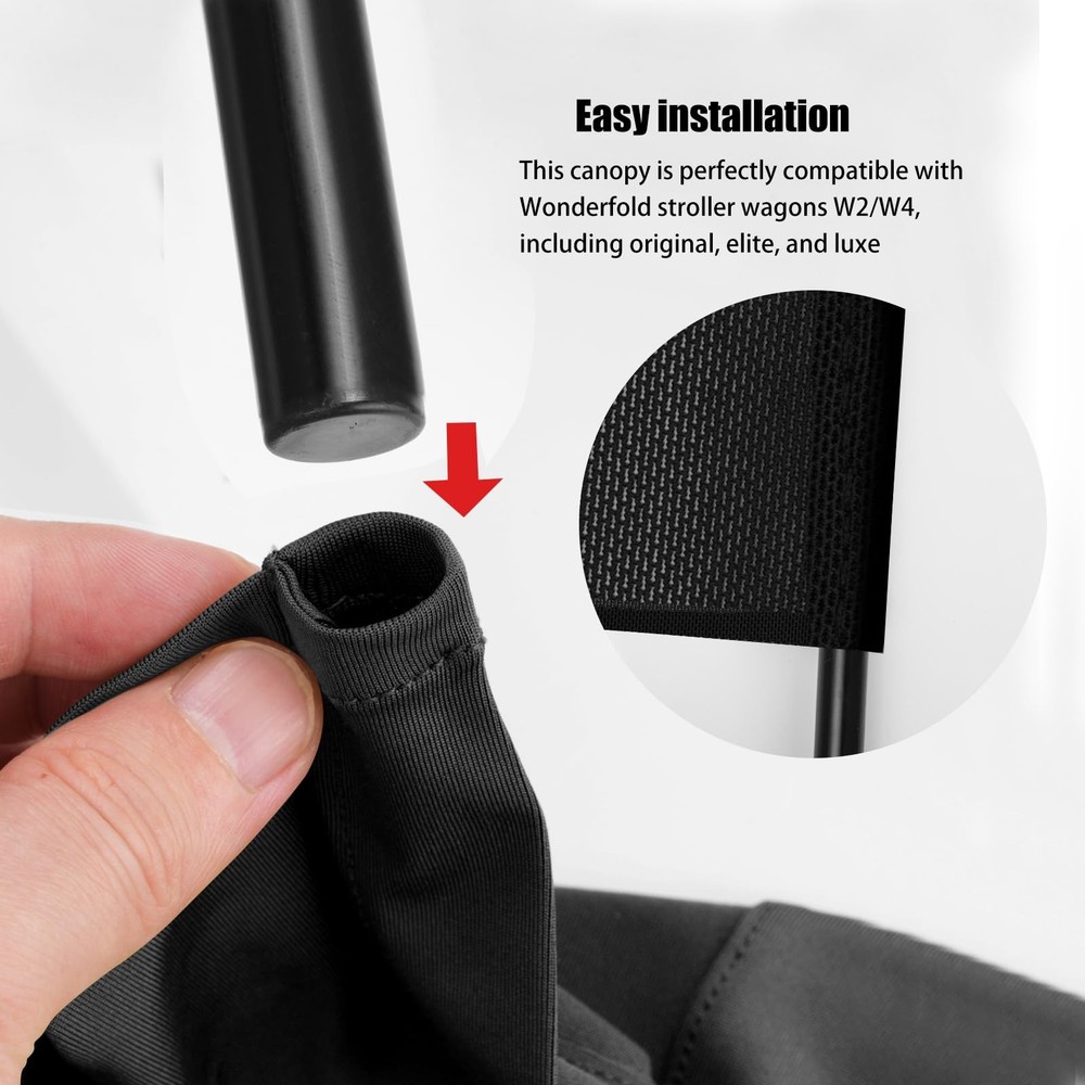 LUAATT Stretchy Panoramic Canopy Compatible with Wonderfold Stroller Wagons W2/W