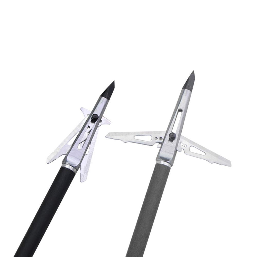 Chisel Tip 2 Blade Broadhead, 100 Grain Deploying Archery Mechanical Broadhea...