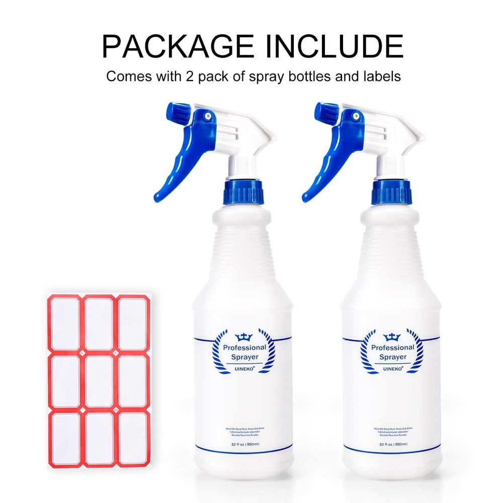 Plastic Spray Bottle, Empty Bottles (2 Pack 24 Oz), 2-Pack, Blue