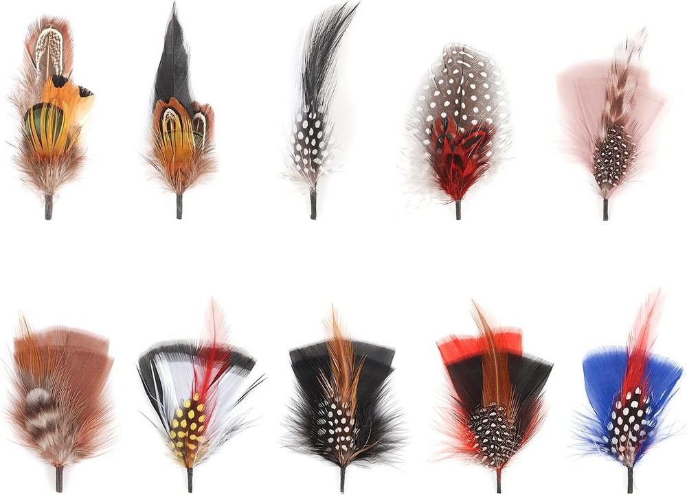 Hat Feathers, 10 Pcs Assorted Natural Feather Packs Accessories for Fedora, C...