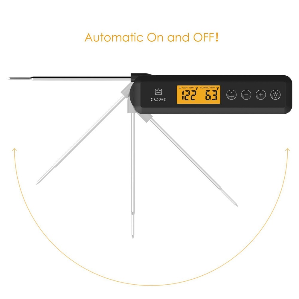 Cappec Instant Meat Thermometer With Target Setting Alert and Backlight
